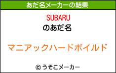 SUBARUのあだ名メーカー結果