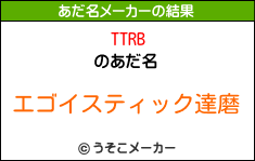 TTRBのあだ名メーカー結果