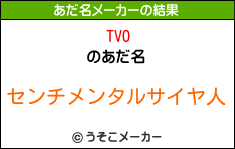 TVOのあだ名メーカー結果