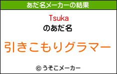 Tsukaのあだ名メーカー結果