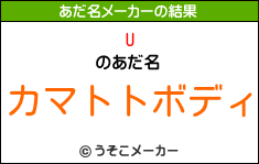 Uのあだ名メーカー結果