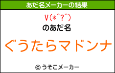 V(*^?^)のあだ名メーカー結果