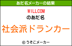 WILLCOMのあだ名メーカー結果