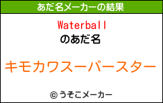 Waterballのあだ名メーカー結果