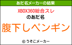 XBOX360総合スレのあだ名メーカー結果