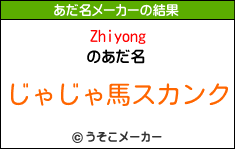 Zhiyongのあだ名メーカー結果