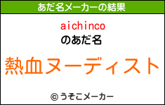 aichincoのあだ名メーカー結果