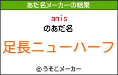 anisのあだ名メーカー結果