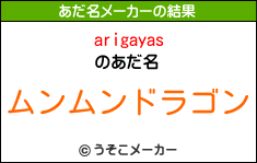 arigayasのあだ名メーカー結果
