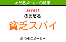 arrestのあだ名メーカー結果