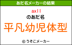 axllのあだ名メーカー結果