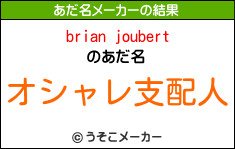 brian joubertのあだ名メーカー結果