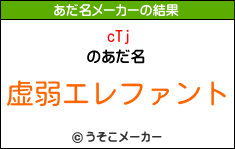 cTjのあだ名メーカー結果