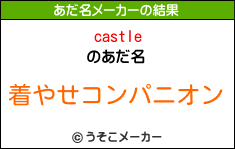 castleのあだ名メーカー結果