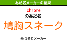 chromeのあだ名メーカー結果