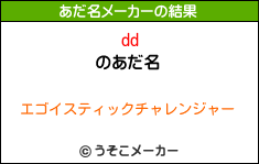 ddのあだ名メーカー結果