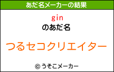 ginのあだ名メーカー結果