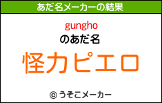 gunghoのあだ名メーカー結果