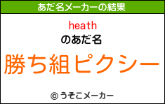 heathのあだ名メーカー結果