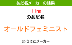 iinaのあだ名メーカー結果