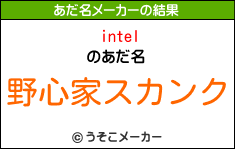 intelのあだ名メーカー結果