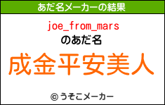 joe_from_marsのあだ名メーカー結果