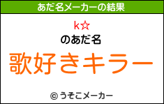 k☆のあだ名メーカー結果