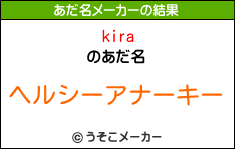 kiraのあだ名メーカー結果