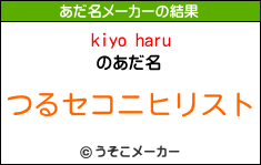 kiyo haruのあだ名メーカー結果