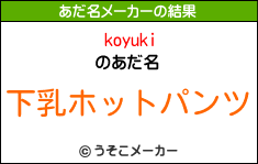 koyukiのあだ名メーカー結果