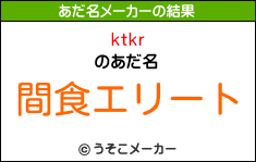 ktkrのあだ名メーカー結果