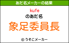 kufeのあだ名メーカー結果