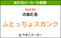 kurovのあだ名メーカー結果