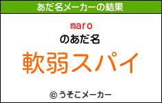 maroのあだ名メーカー結果