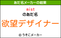 mistのあだ名メーカー結果