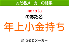 morotaのあだ名メーカー結果