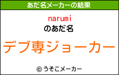 narumiのあだ名メーカー結果