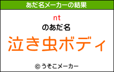 ntのあだ名メーカー結果