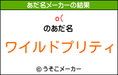 o(のあだ名メーカー結果