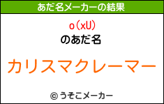 o(xU)のあだ名メーカー結果