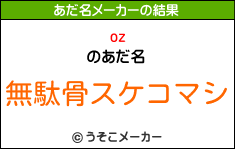 ozのあだ名メーカー結果