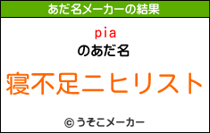 piaのあだ名メーカー結果