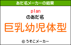 planのあだ名メーカー結果