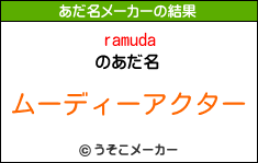 ramudaのあだ名メーカー結果