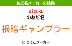 sizukuのあだ名メーカー結果