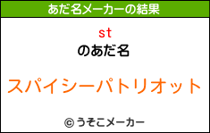 stのあだ名メーカー結果