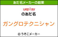 ueplayのあだ名メーカー結果