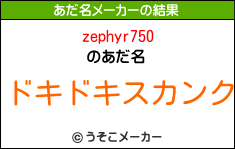 zephyr750のあだ名メーカー結果