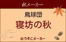 鳥球団の秋メーカー結果