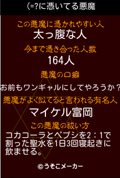 (=?の悪魔祓いメーカー結果